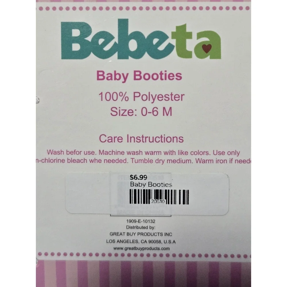 NEW Bebeta‎ Baby Slippers Booties Infant 0-6 Months Bunny Rabbit Fleece SOFT